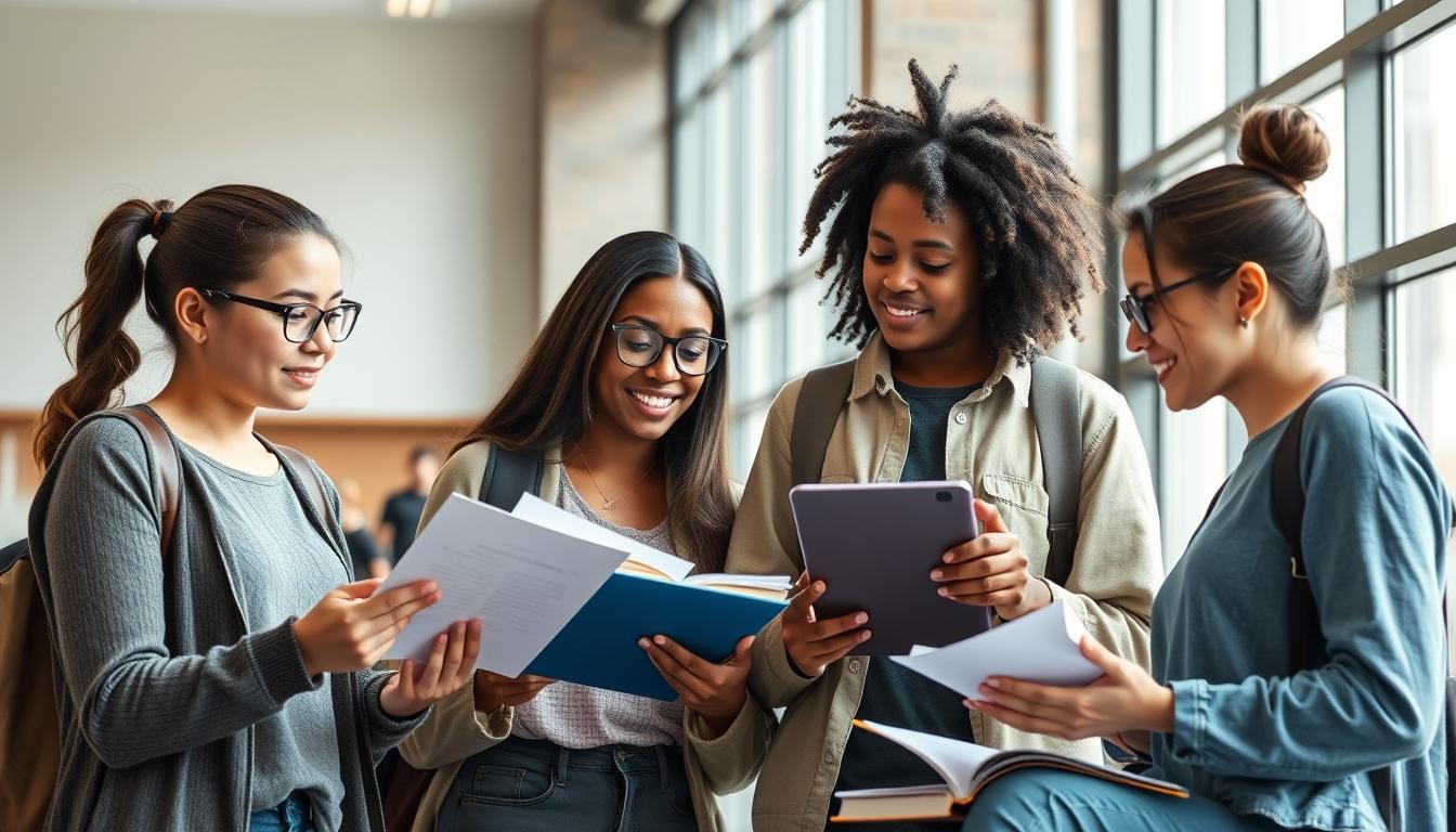 Student using learning strategies while studying